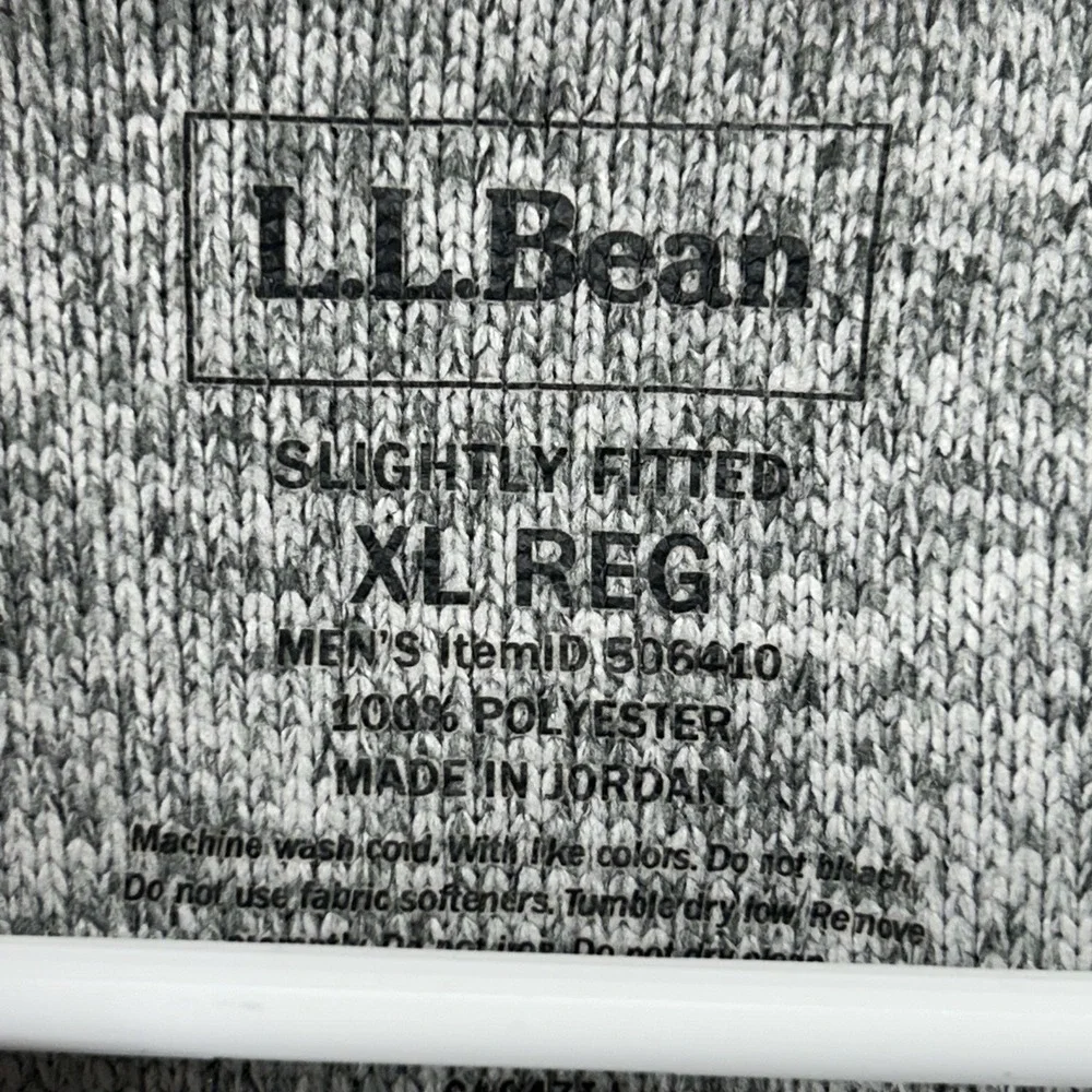LL Bean Full Zip Hoodie Slightly Fitted Sweater Fleece Men Size XL Reg Gray